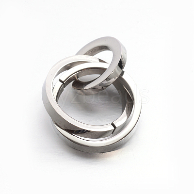 Tarnish Resistant 304 Stainless Steel Interlocking Ring Pendants STAS-E090-90P-1