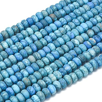 Dyed Natural Map Stone Beads Strands G-P575-A21-8x5mm-03-1
