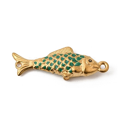 304 Stainless Steel Enamel Fish Connector Charms STAS-B128-55G-06-1