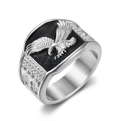 304 Stainless Steel and Enamel Finger Rings for Men FS-WG4515C-08-1