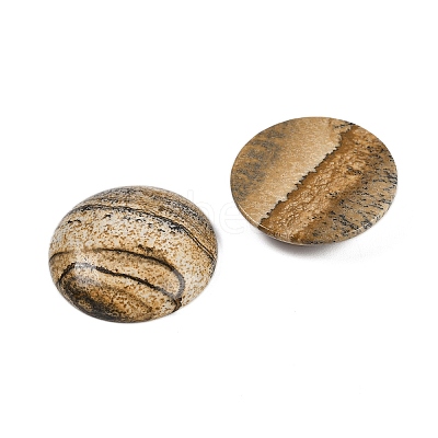 Natural Picture Jasper Cabochons G-H1596-FR-25mm-17-1
