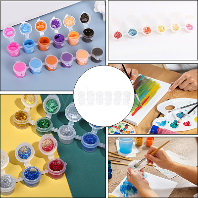 Plastic Empty Paint Pots Strips AJEW-GF0013-97-1