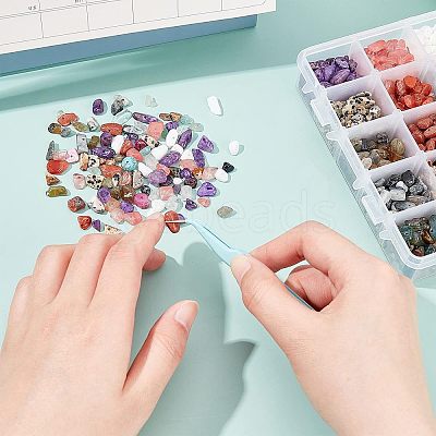 Natural & Synthetic Mixed Gemstone & Glass Chip Beads G-NB0002-07-1