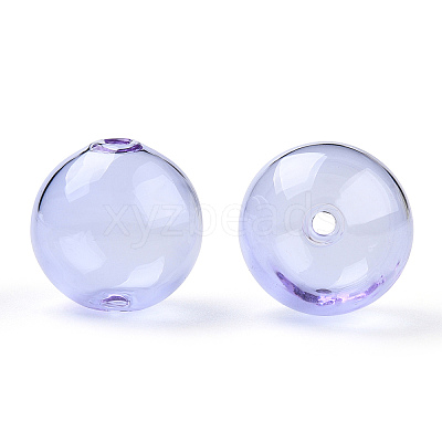 Transparent Blow High Borosilicate Glass Globe Beads GLAA-T003-09B-1