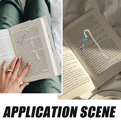 12Pcs 6 Style Tibetan Style Alloy Bookmarks Findings with Hole FIND-SC0006-56-1