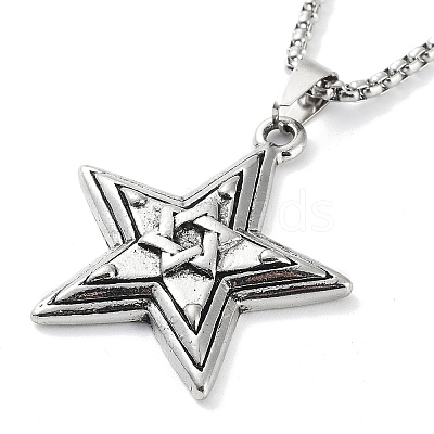 Tibetan Style Alloy Pendant Necklaces NJEW-P284-05AS-1