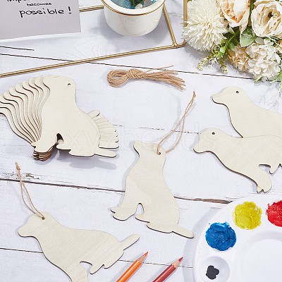 Unfinished Blank Wooden Big Pendants Kit WOOD-WH20014-003D-1