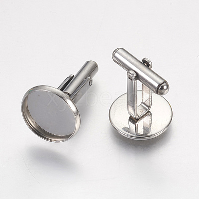 Non-Tarnish 304 Stainless Steel Cuffinks X-STAS-G187-23P-14mm-1