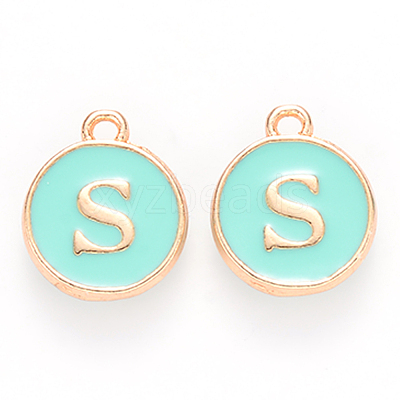 Golden Plated Alloy Enamel Charms X-ENAM-S118-05S-1