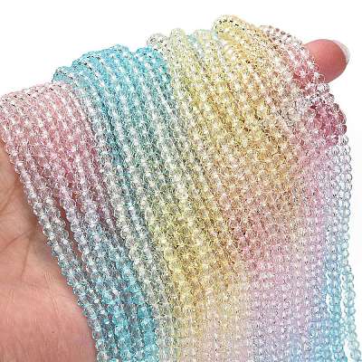 Transparent Painted Glass Beads Strands DGLA-A034-T4mm-A21-1