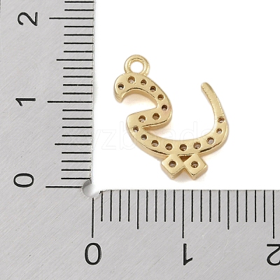 Rack Plating Brass Micro Pave Clear Cubic Zirconia Pendants KK-A224-03O-G-1