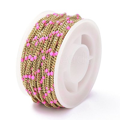 Ion Plating(IP) 304 Stainless Steel Enamel Curb Chains CHS-P013-01G-07-1