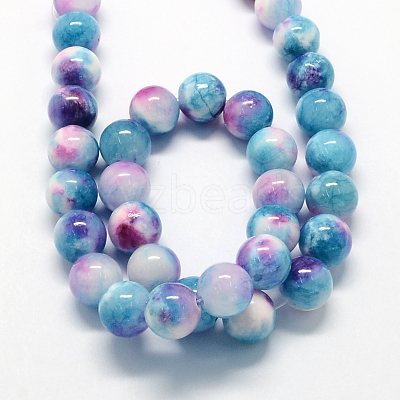 Natural Dyed Persian Jade Gemstone Bead Strands X-G-R271-8mm-XP19-1