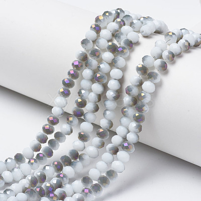Electroplate Opaque Glass Beads Strands EGLA-A034-P8mm-F16-1