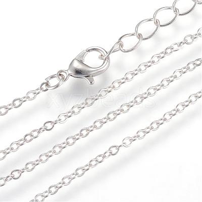 Iron Cable Chains Necklace Making MAK-R016-45cm-P-1
