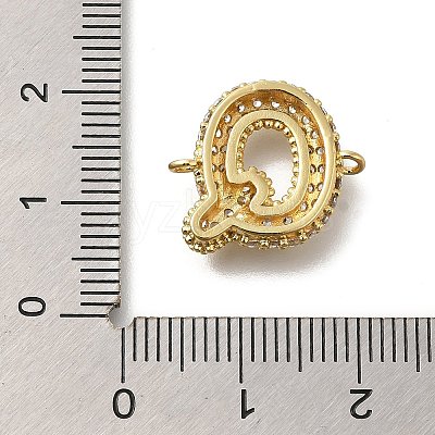 Brass Micro Pave Cubic Zirconia Letter Links KK-I717-04Q-1