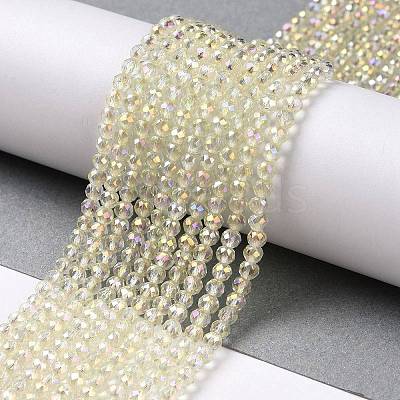 Electroplate Transparent Glass Beads Strands GLAA-H021-01B-FR04-1