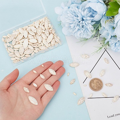 200Pcs 8 Styles Dyed Synthetic Howlite & Turquoise Cabochons G-AR0006-04-1