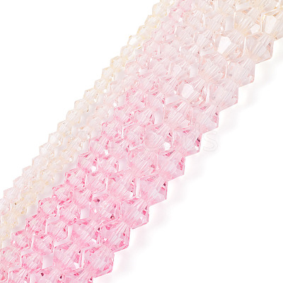 12 Strands 3 Styles Gradient Color Baking Paint Glass Bead Strands DGLA-TA0001-21C-1