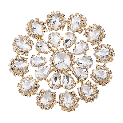 Brass Rhinestone Applique DIY-FG0009-87A-1