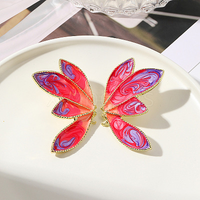 Alloy Enamel Stud Earrings for Women WG18F6F-01-1