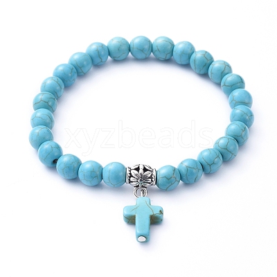 Stretch Charm Bracelets BJEW-JB05234-05-1