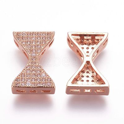 Brass Micro Pave Cubic Zirconia Pendants ZIRC-G092-20RG-1