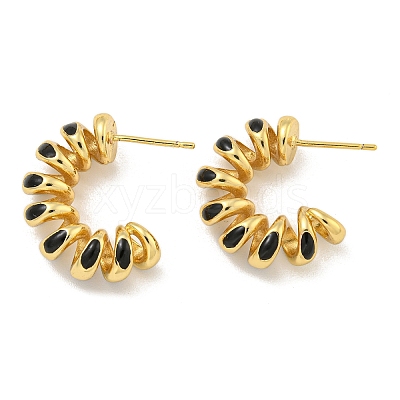 Rack Plating Brass Stud Earrings EJEW-C102-41G-02-1