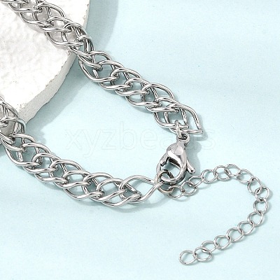 6.5MM 304 Stainless Steel Double Link Chain Necklaces for Women Men SA-CBA37BC-22P-1