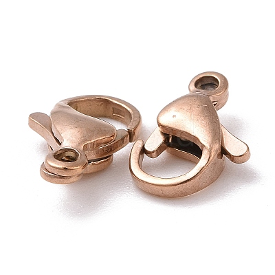 Ion Plating(IP) 304 Stainless Steel Lobster Claw Clasps X-STAS-H353-D-02RG-1