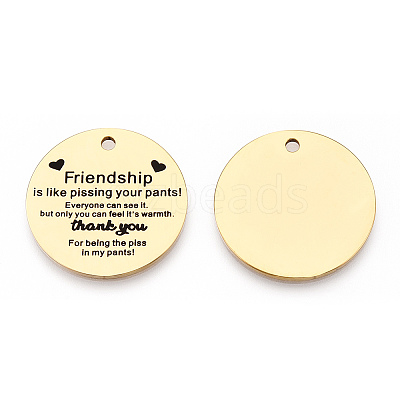 201 Stainless Steel Pendants STAS-T064-37G-15-1