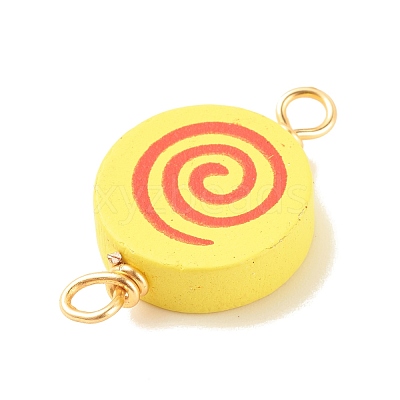 Spray Painted Wood Connector Charms PALLOY-JF01427-17-1