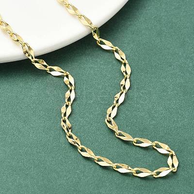 4MM Brass Dapped Chain Necklaces for Women NJEW-K271-02G-1