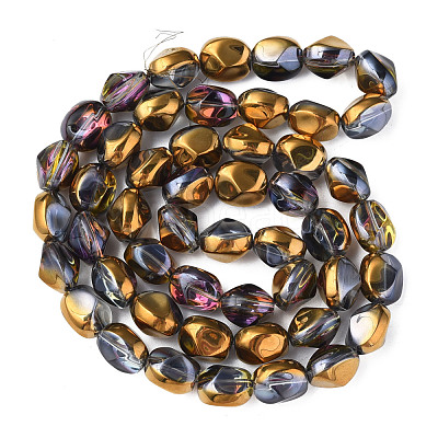 Electroplate Glass Beads Strands EGLA-N008-016-A03-1