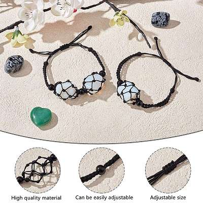 Adjustable Braided Nylon Cord Macrame Pouch Bracelet Making AJEW-SW00013-15-1