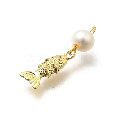 Brass Micro Pave Cubic Zirconia Pendants KK-Z093-29G-1