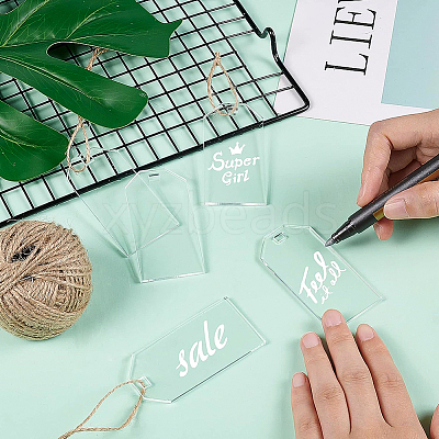Transparent Acrylic Big Pendants TACR-BC0001-09-1