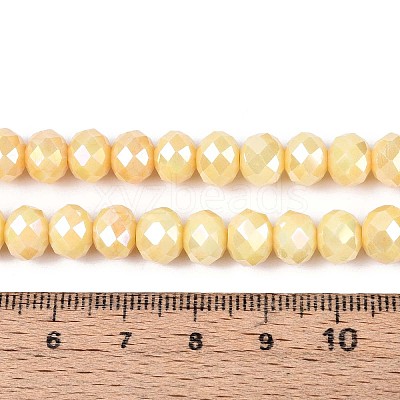 Anti-Tarnish Electroplate Rondelle Glass Beads Strands EGLA-T021-8mm-17-06-1