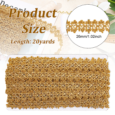 Filigree Polyester Lace Trim OCOR-WH0074-96A-1