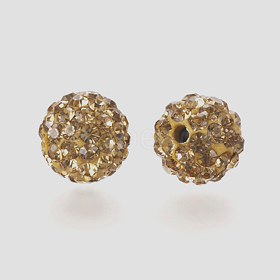 Polymer Clay Rhinestone Beads RB-K050-10mm-C27-1