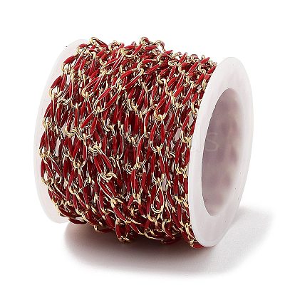 Ion Plating(IP) 304 Stainless Steel Enamel Twisted Oval Link Chains CHS-K019-02G-04-1