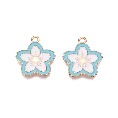 Light Gold Plated Alloy Enamel Pendants PALLOY-N176-28A-RS-1