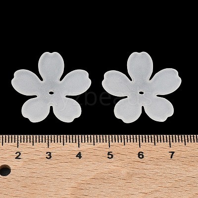 5-Petal Frosted Acrylic Bead Caps SACR-F016-01A-1