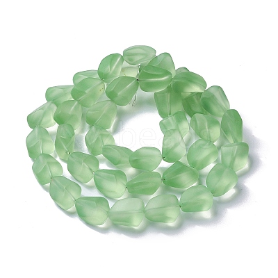 Transparent Frosted Glass Beads Strands FGLA-S001-02B-1