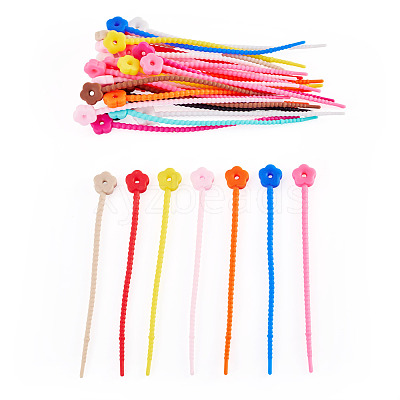 30Pcs Flower Shape Silicone Cable Zip Ties AJEW-TADJ0001-10-1