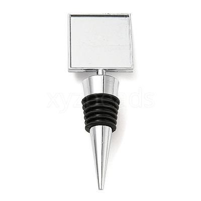 Alloy Wine Bottle Stopper Cabochon Settings AJEW-Z016-02D-P-1