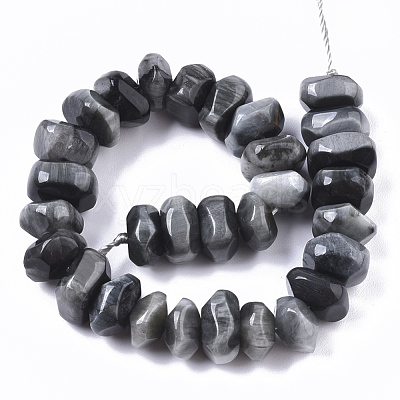 Natural Hawk's Eye Beads Strands G-R462-10-1