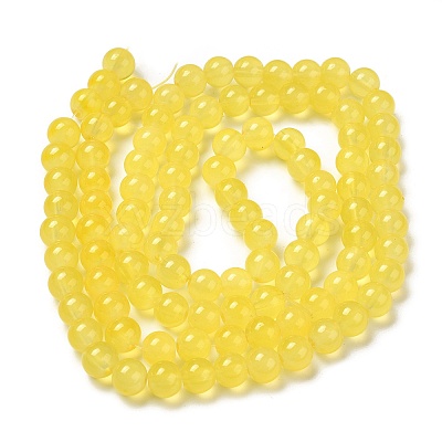 Baking Paint Imitation Jade Glass Round Bead Strands X1-DGLA-Q021-8mm-24-1