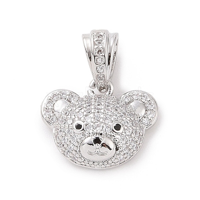Brass Micro Pave Cubic Zirconia Pendants KK-C012-03P-06-1