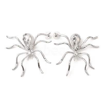 Alloy Rhinestone Stud Earrings EJEW-P321-01P-1